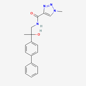 molecular formula C19H20N4O2 B2800682 N-(2-([1,1'-biphenyl]-4-yl)-2-hydroxypropyl)-1-methyl-1H-1,2,3-triazole-4-carboxamide CAS No. 1795296-15-9