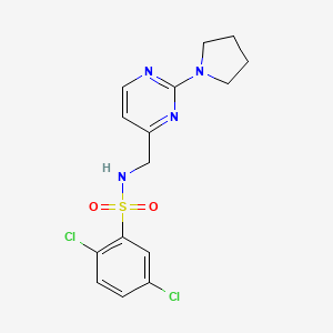 2,5-dichloro-N-((2-(pyrrolidin-1-yl)pyrimidin-4-yl)methyl)benzenesulfonamide