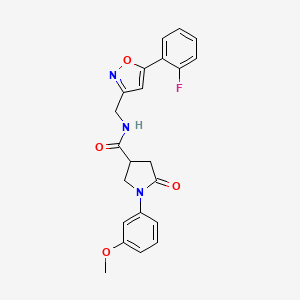 N-((5-(2-fluorophenyl)isoxazol-3-yl)methyl)-1-(3-methoxyphenyl)-5-oxopyrrolidine-3-carboxamide