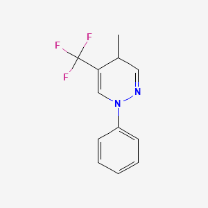 molecular formula C12H11F3N2 B2800699 4-Methyl-1-phenyl-5-(trifluoromethyl)-1,4-dihydropyridazine CAS No. 1383543-22-3