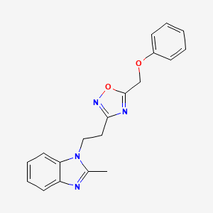 molecular formula C19H18N4O2 B2800717 2-methyl-1-{2-[5-(phenoxymethyl)-1,2,4-oxadiazol-3-yl]ethyl}-1H-benzimidazole CAS No. 1105237-21-5