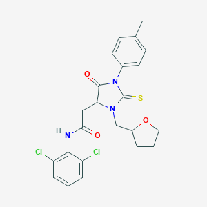 N-(2,6-dichlorophenyl)-2-[1-(4-methylphenyl)-5-oxo-3-(tetrahydro-2-furanylmethyl)-2-thioxo-4-imidazolidinyl]acetamide