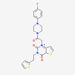 molecular formula C24H23FN4O3S2 B2800724 1-{2-[4-(4-氟苯基)哌嗪-1-基]-2-氧代乙基}-3-[2-(噻吩-2-基)乙基]-1H,2H,3H,4H-噻吩并[3,2-d]嘧啶-2,4-二酮 CAS No. 1261015-31-9