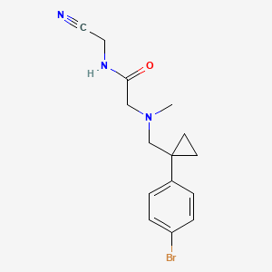 molecular formula C15H18BrN3O B2800740 2-[[1-(4-溴苯基)环丙基]甲基-甲基氨基]-N-(氰甲基)乙酰胺 CAS No. 1385426-21-0