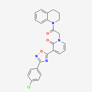 molecular formula C24H19ClN4O3 B2800750 3-(3-(4-chlorophenyl)-1,2,4-oxadiazol-5-yl)-1-(2-(3,4-dihydroquinolin-1(2H)-yl)-2-oxoethyl)pyridin-2(1H)-one CAS No. 1105222-68-1