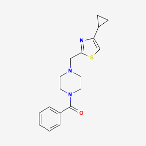 molecular formula C18H21N3OS B2800756 1-benzoyl-4-[(4-cyclopropyl-1,3-thiazol-2-yl)methyl]piperazine CAS No. 1170019-68-7