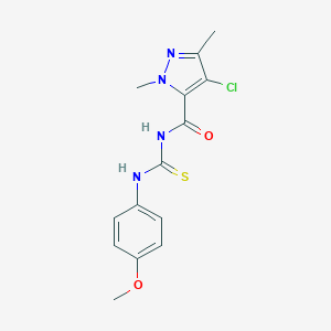 4-chloro-N-[(4-methoxyphenyl)carbamothioyl]-1,3-dimethyl-1H-pyrazole-5-carboxamide