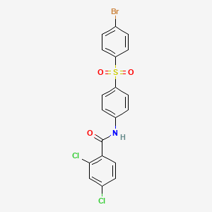 molecular formula C19H12BrCl2NO3S B2800763 N-{4-[(4-bromophenyl)sulfonyl]phenyl}-2,4-dichlorobenzenecarboxamide CAS No. 400088-86-0