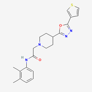 molecular formula C21H24N4O2S B2800767 N-(2,3-dimethylphenyl)-2-(4-(5-(thiophen-3-yl)-1,3,4-oxadiazol-2-yl)piperidin-1-yl)acetamide CAS No. 1448064-39-8