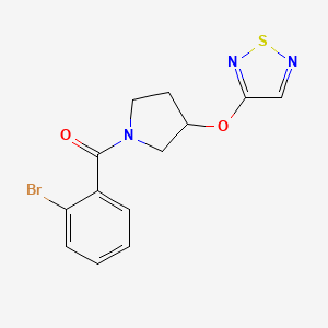 molecular formula C13H12BrN3O2S B2800770 (3-((1,2,5-Thiadiazol-3-yl)oxy)pyrrolidin-1-yl)(2-bromophenyl)methanone CAS No. 2097859-08-8