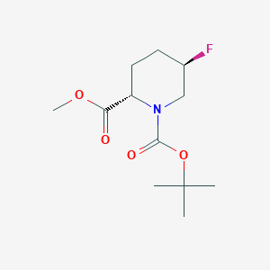 molecular formula C12H20FNO4 B2800777 1-O-叔丁基 2-O-甲基 (2S,5R)-5-氟哌啶-1,2-二羧酸酯 CAS No. 2416219-39-9