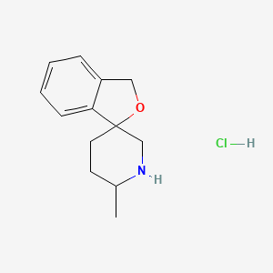 molecular formula C13H18ClNO B2800780 2'-甲基螺[1H-2-苯并呋喃-3,5'-哌啶];盐酸盐 CAS No. 2377034-53-0