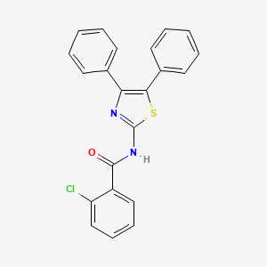 molecular formula C22H15ClN2OS B2800791 2-氯-N-(4,5-二苯基-1,3-噻唑-2-基)苯甲酰胺 CAS No. 321555-83-3
