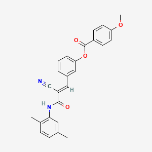 molecular formula C26H22N2O4 B2800808 [3-[(E)-2-cyano-3-(2,5-dimethylanilino)-3-oxoprop-1-enyl]phenyl] 4-methoxybenzoate CAS No. 380477-77-0