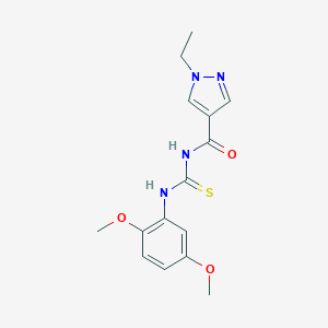 molecular formula C15H18N4O3S B280081 N-[(2,5-dimethoxyphenyl)carbamothioyl]-1-ethyl-1H-pyrazole-4-carboxamide 