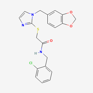 2-({1-[(2H-1,3-benzodioxol-5-yl)methyl]-1H-imidazol-2-yl}sulfanyl)-N-[(2-chlorophenyl)methyl]acetamide