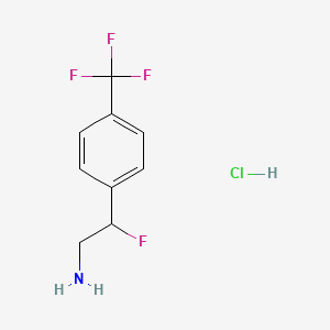 molecular formula C9H10ClF4N B2800825 2-Fluoro-2-[4-(trifluoromethyl)phenyl]ethan-1-amine hydrochloride CAS No. 2044902-07-8
