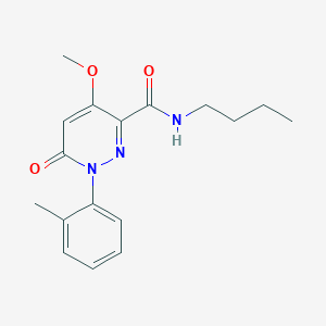 molecular formula C17H21N3O3 B2800827 N-丁基-4-甲氧基-1-(2-甲基苯基)-6-氧代吡啶并[1,2,3,4]四氮酮-3-甲酰胺 CAS No. 921558-21-6