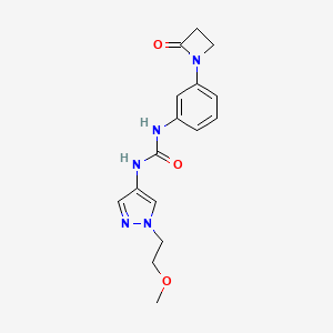 3-[1-(2-methoxyethyl)-1H-pyrazol-4-yl]-1-[3-(2-oxoazetidin-1-yl)phenyl]urea
