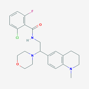 2-chloro-6-fluoro-N-(2-(1-methyl-1,2,3,4-tetrahydroquinolin-6-yl)-2-morpholinoethyl)benzamide