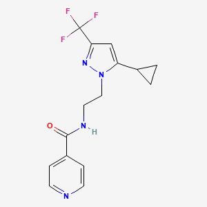 N-(2-(5-cyclopropyl-3-(trifluoromethyl)-1H-pyrazol-1-yl)ethyl)isonicotinamide