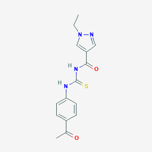 molecular formula C15H16N4O2S B280085 N-[(4-acetylphenyl)carbamothioyl]-1-ethyl-1H-pyrazole-4-carboxamide 