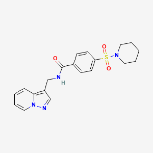 4-(piperidin-1-ylsulfonyl)-N-(pyrazolo[1,5-a]pyridin-3-ylmethyl)benzamide
