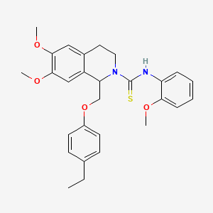 molecular formula C28H32N2O4S B2800856 1-((4-ethylphenoxy)methyl)-6,7-dimethoxy-N-(2-methoxyphenyl)-3,4-dihydroisoquinoline-2(1H)-carbothioamide CAS No. 536698-60-9