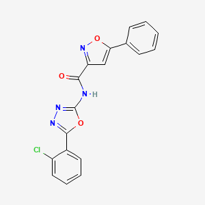 molecular formula C18H11ClN4O3 B2800859 N-(5-(2-氯苯基)-1,3,4-噁二唑-2-基)-5-苯基异噁唑-3-羧酰胺 CAS No. 1203119-02-1