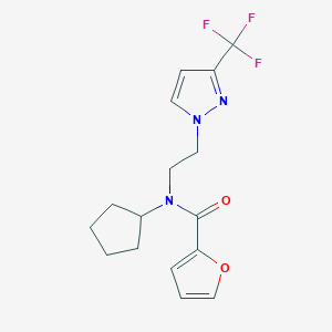 N-cyclopentyl-N-(2-(3-(trifluoromethyl)-1H-pyrazol-1-yl)ethyl)furan-2-carboxamide