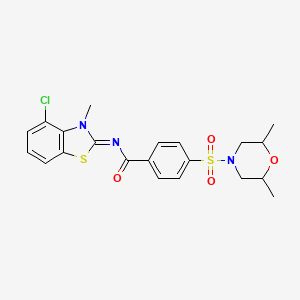 N-(4-chloro-3-methyl-1,3-benzothiazol-2-ylidene)-4-[(2,6-dimethyl-4-morpholinyl)sulfonyl]benzamide