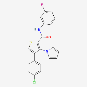 4-(4-chlorophenyl)-N-(3-fluorophenyl)-3-(1H-pyrrol-1-yl)thiophene-2-carboxamide