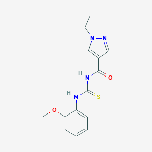 molecular formula C14H16N4O2S B280088 1-ethyl-N-[(2-methoxyphenyl)carbamothioyl]-1H-pyrazole-4-carboxamide 