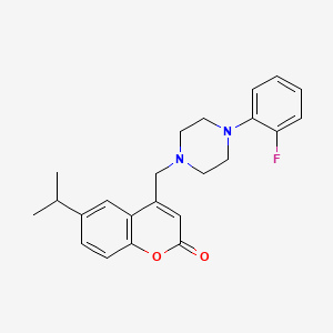 molecular formula C23H25FN2O2 B2800885 4-((4-(2-fluorophenyl)piperazin-1-yl)methyl)-6-isopropyl-2H-chromen-2-one CAS No. 877783-53-4