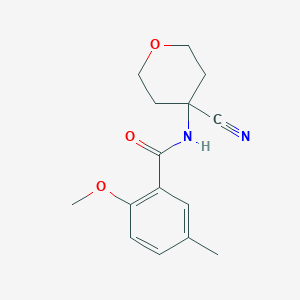 molecular formula C15H18N2O3 B2800887 N-(4-cyanooxan-4-yl)-2-methoxy-5-methylbenzamide CAS No. 1797800-87-3