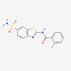 molecular formula C15H13N3O3S2 B2800889 2-methyl-N-(6-sulfamoylbenzo[d]thiazol-2-yl)benzamide CAS No. 301235-20-1