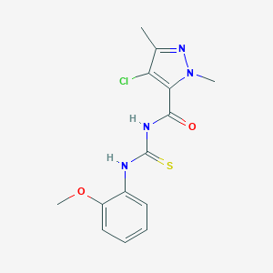 4-chloro-N-[(2-methoxyphenyl)carbamothioyl]-1,3-dimethyl-1H-pyrazole-5-carboxamide