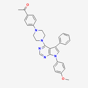 1-[4-[4-[7-(4-Methoxyphenyl)-5-phenylpyrrolo[2,3-d]pyrimidin-4-yl]piperazin-1-yl]phenyl]ethanone