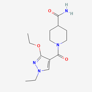 molecular formula C14H22N4O3 B2800900 1-(3-ethoxy-1-ethyl-1H-pyrazole-4-carbonyl)piperidine-4-carboxamide CAS No. 1014088-48-2