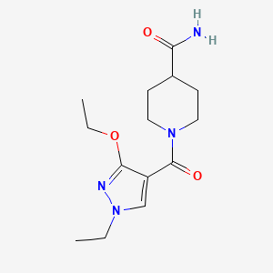 molecular formula C14H22N4O3 B2800900 1-(3-乙氧基-1-乙基-1H-吡唑-4-甲酰基)哌啶-4-甲酰胺 CAS No. 1014088-48-2