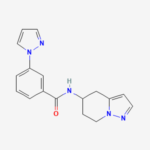 molecular formula C17H17N5O B2800904 3-(1H-pyrazol-1-yl)-N-(4,5,6,7-tetrahydropyrazolo[1,5-a]pyridin-5-yl)benzamide CAS No. 2034488-39-4