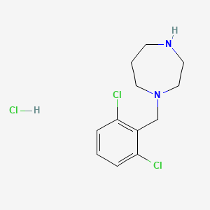 molecular formula C12H17Cl3N2 B2800909 1-(2,6-Dichlorobenzyl)-1,4-diazepane hydrochloride CAS No. 1353978-93-4