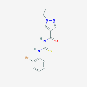 molecular formula C14H15BrN4OS B280091 N-[(2-bromo-4-methylphenyl)carbamothioyl]-1-ethyl-1H-pyrazole-4-carboxamide 