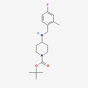 molecular formula C18H27FN2O2 B2800914 叔丁基 4-(4-氟-2-甲基苄胺基)哌啶-1-甲酸酯 CAS No. 1349715-60-1