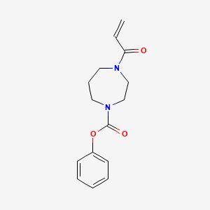 molecular formula C15H18N2O3 B2800917 Phenyl 4-prop-2-enoyl-1,4-diazepane-1-carboxylate CAS No. 2108980-93-2