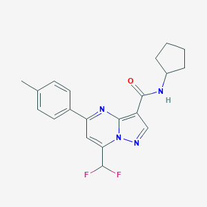 molecular formula C20H20F2N4O B280092 N-cyclopentyl-7-(difluoromethyl)-5-(4-methylphenyl)pyrazolo[1,5-a]pyrimidine-3-carboxamide 