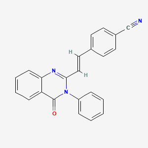 molecular formula C23H15N3O B2800922 4-[(E)-2-(4-氧代-3-苯基喹唑啉-2-基)乙烯基]苯甲腈 CAS No. 338750-92-8