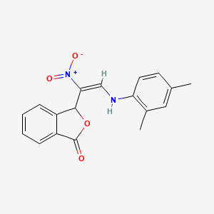 molecular formula C18H16N2O4 B2800928 3-[2-(2,4-dimethylanilino)-1-nitrovinyl]-2-benzofuran-1(3H)-one CAS No. 320420-47-1