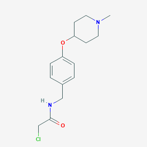 molecular formula C15H21ClN2O2 B2800930 2-Chloro-N-[[4-(1-methylpiperidin-4-yl)oxyphenyl]methyl]acetamide CAS No. 2411271-82-2