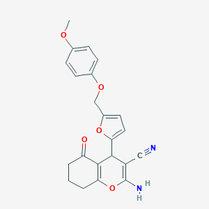 2-amino-4-{5-[(4-methoxyphenoxy)methyl]-2-furyl}-5-oxo-5,6,7,8-tetrahydro-4H-chromene-3-carbonitrile